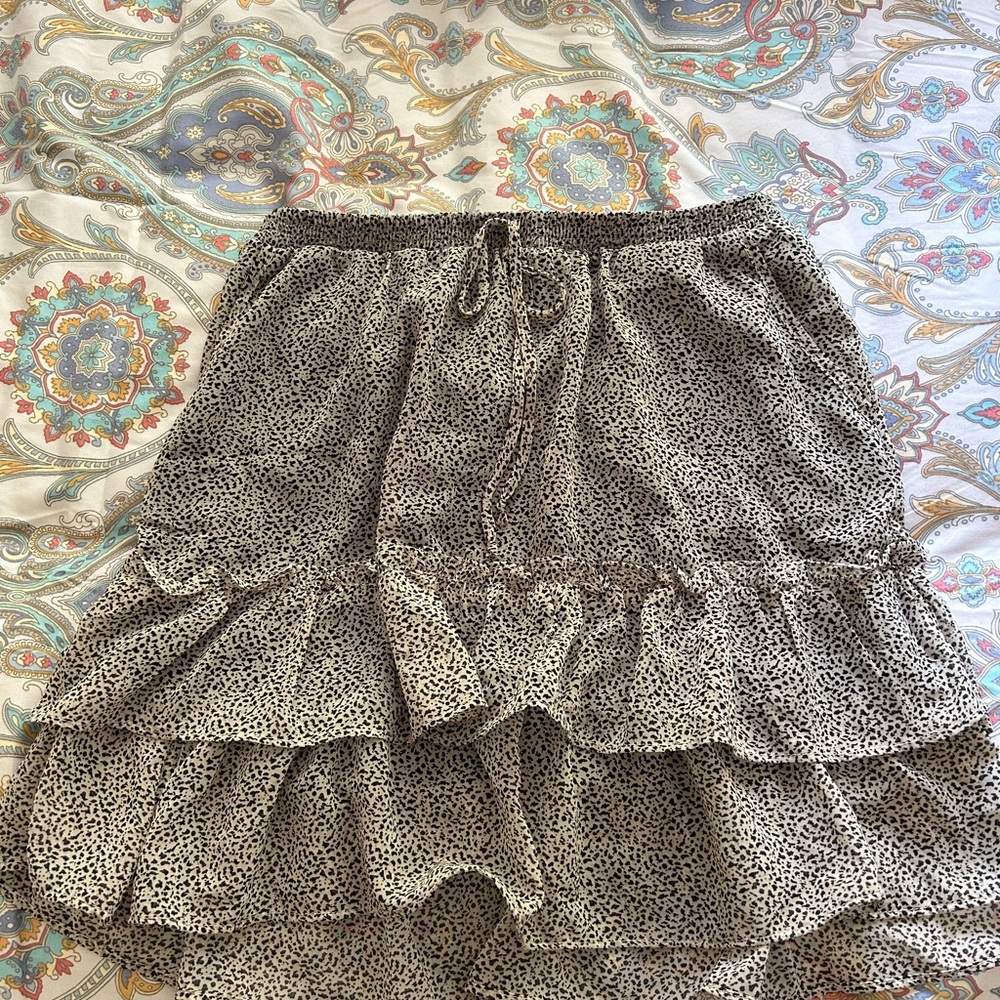Black and White Ruffle Skirt